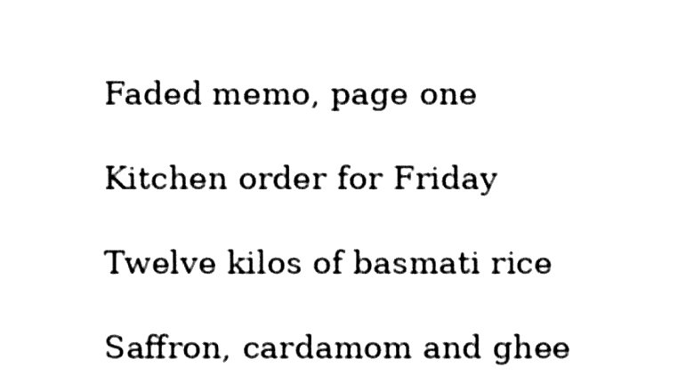 The same memo after cleaning up: white paper and crisp black text.