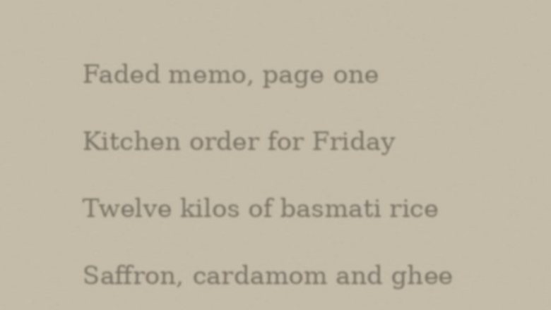 A faded memo scan with grey-brown paper and pale text.